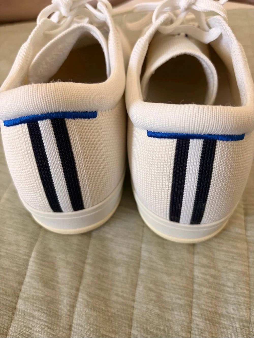 Rothy's Women's White Knit Lace-Up Sneakers (barely worn)
